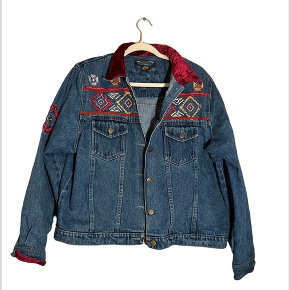 Shaver lake Vintage Embroidered Bohemian Denim
Jean Jacket size XL - Picture 1 of 6